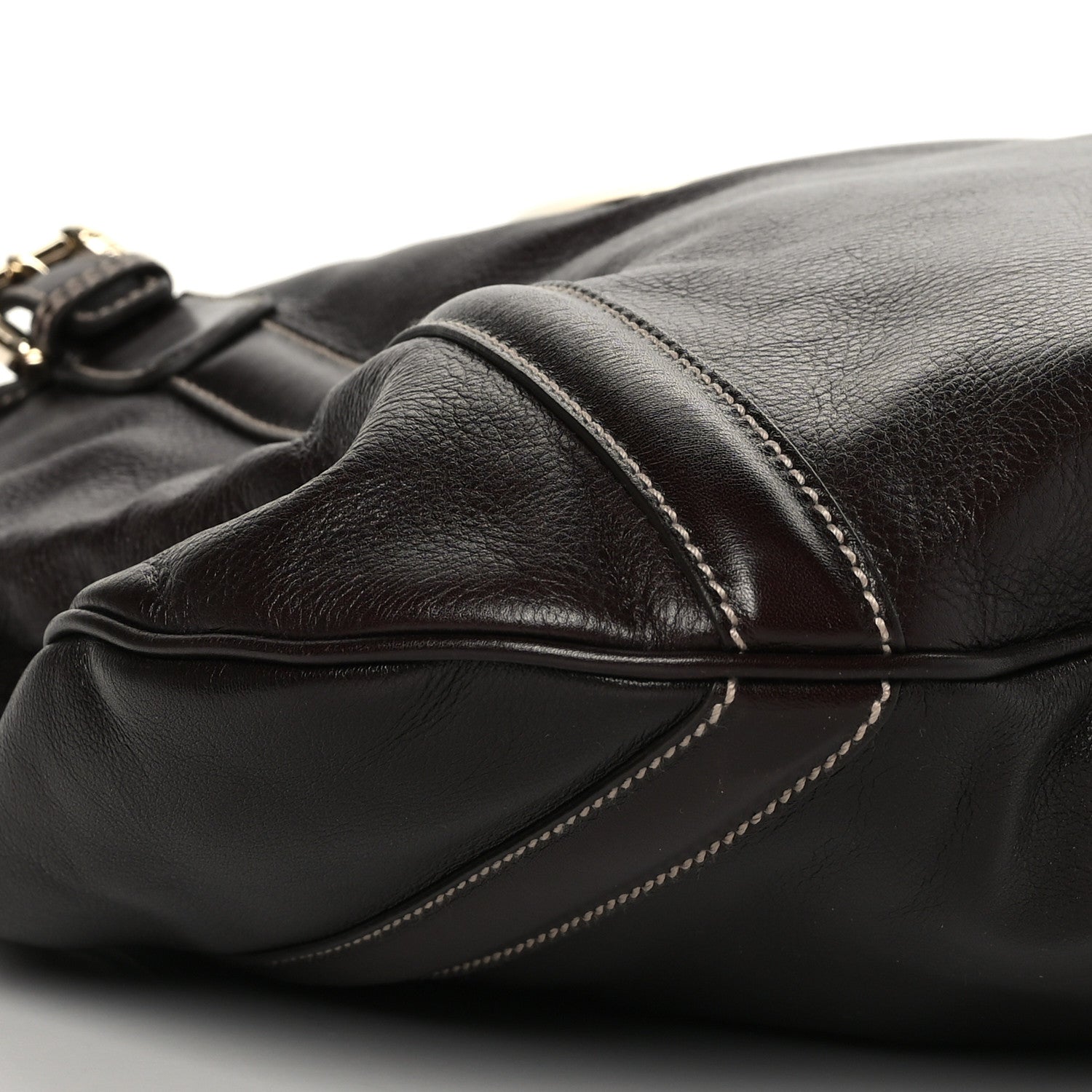 Gucci Calfskin Medium Britt Tote Dark Brown 7 of 8