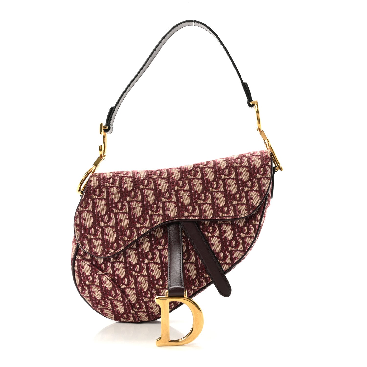 Christian Dior Oblique Saddle Bag Burgundy 1 of 9