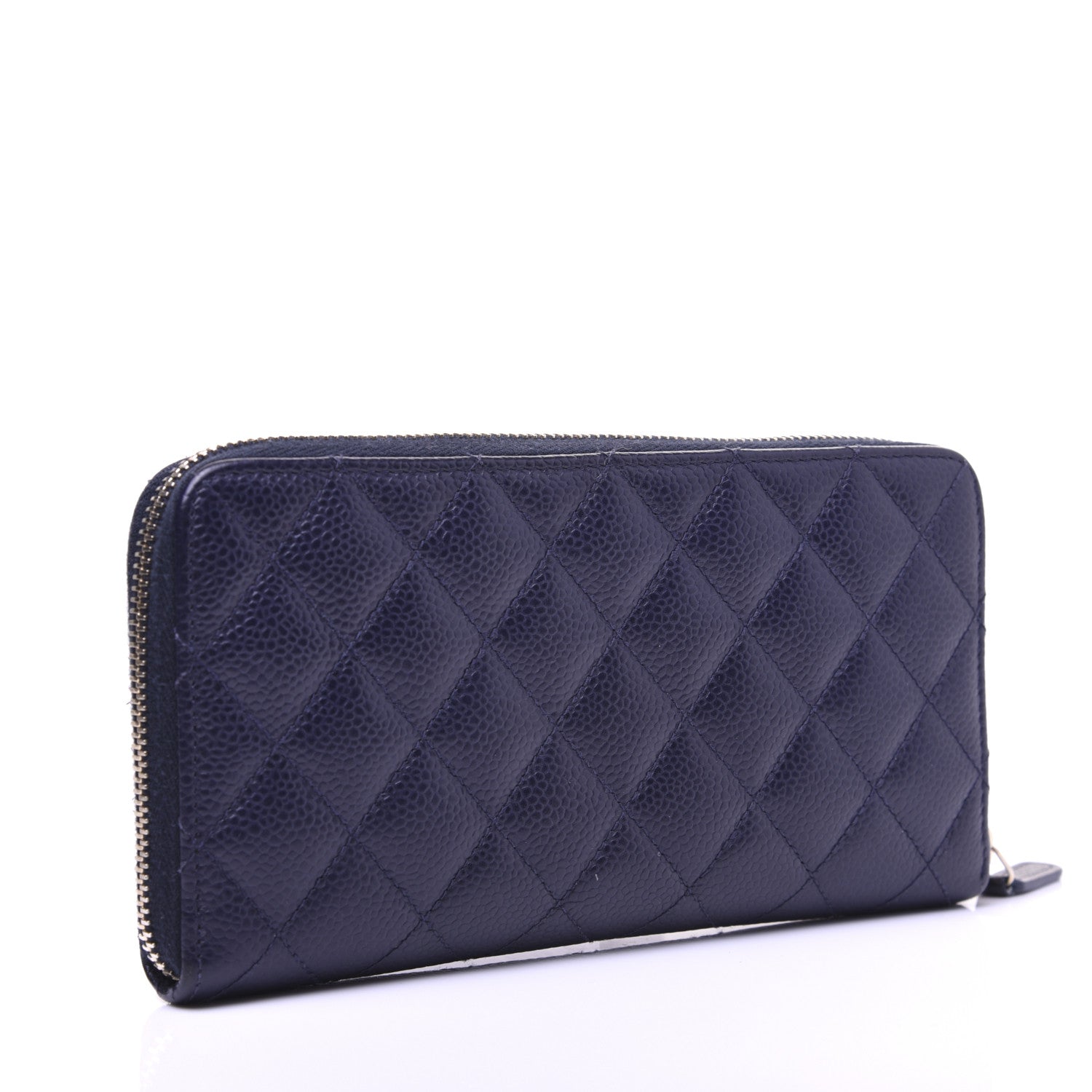 Chanel Caviar Quilted Large Gusset Zip Around Wallet Navy 3 of 12