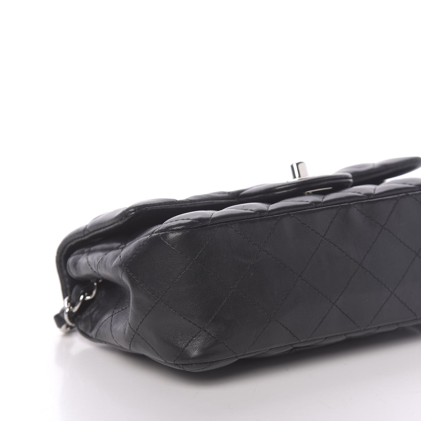 Lambskin Quilted Mini Rectangular Flap Black