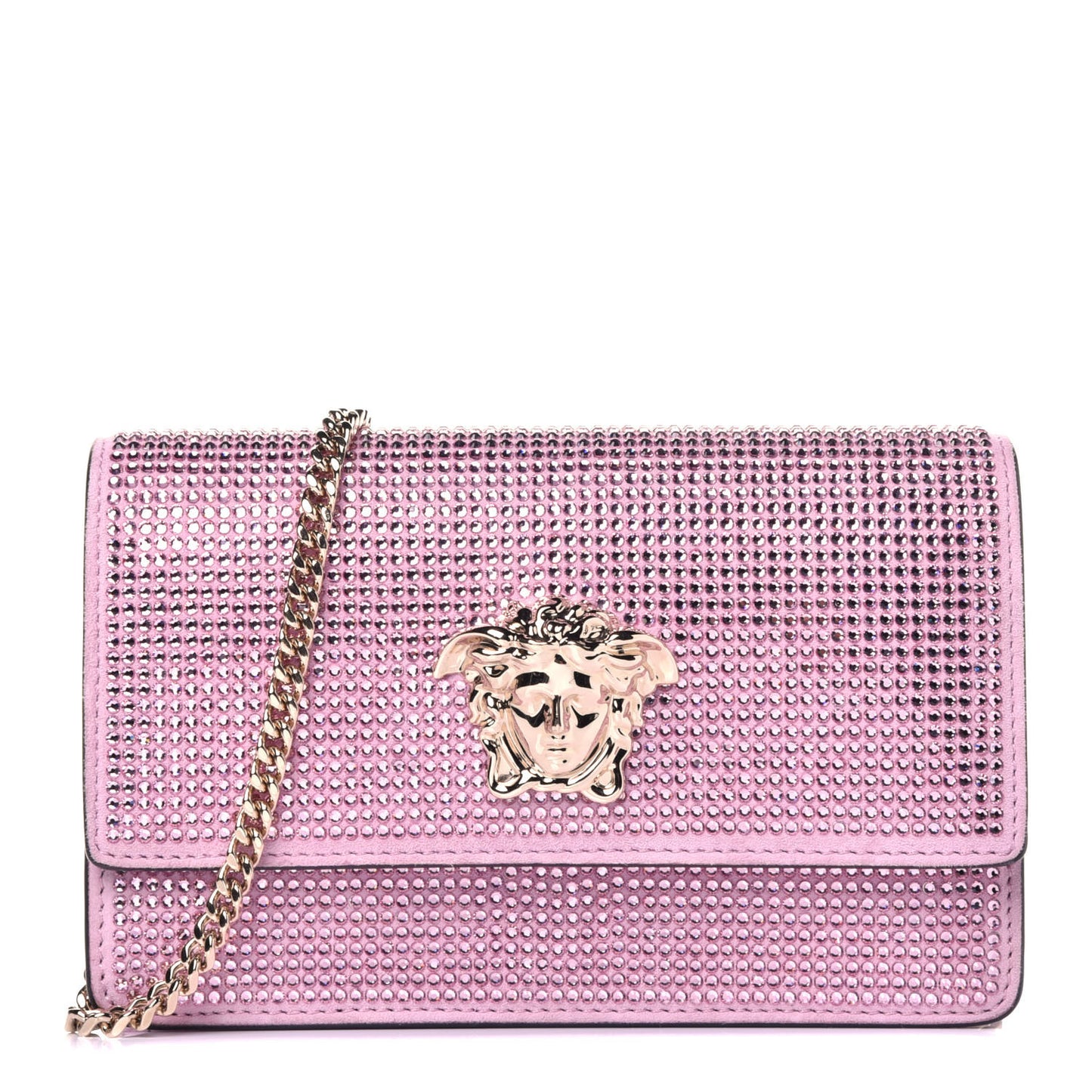 Vitello Crystal Palazzo Evening Bag Pink