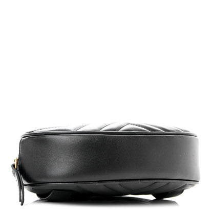 Gucci Calfskin Matelasse GG Marmont Belt Bag 85 34 Black 4 of 14