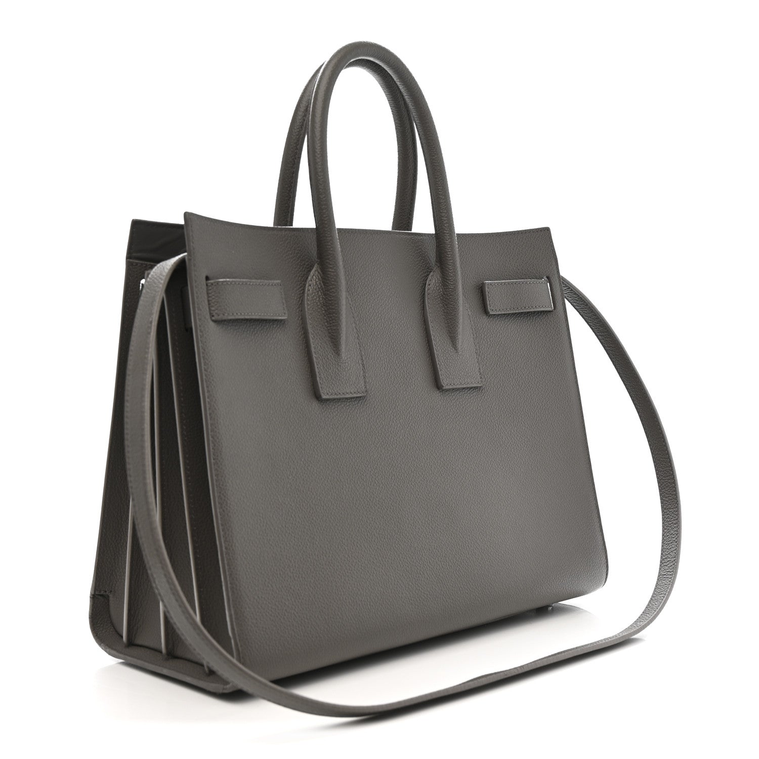 Saint Laurent Grained Calfskin Small Sac De Jour Fog 3 of 19