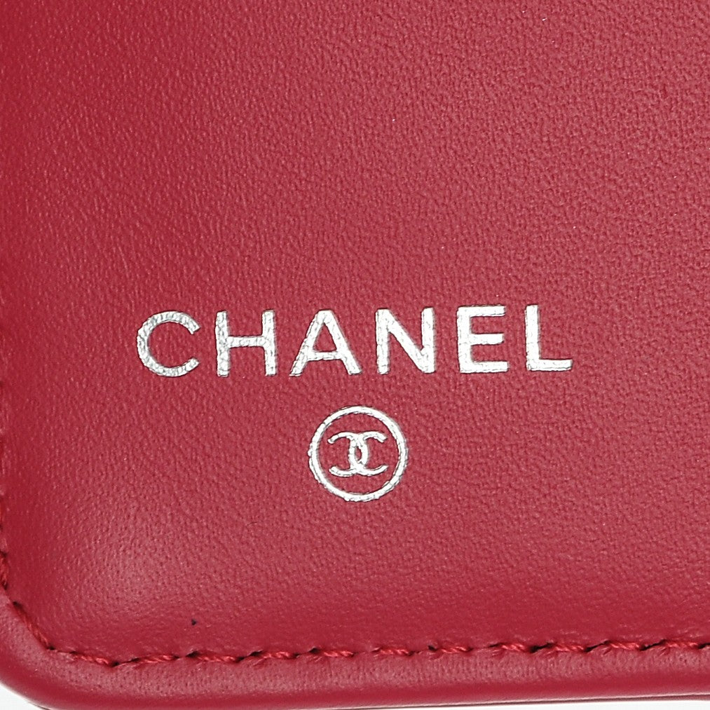 Chanel Patent Calfskin Quilted Double Stitch Yen Wallet Pink 6 of 8