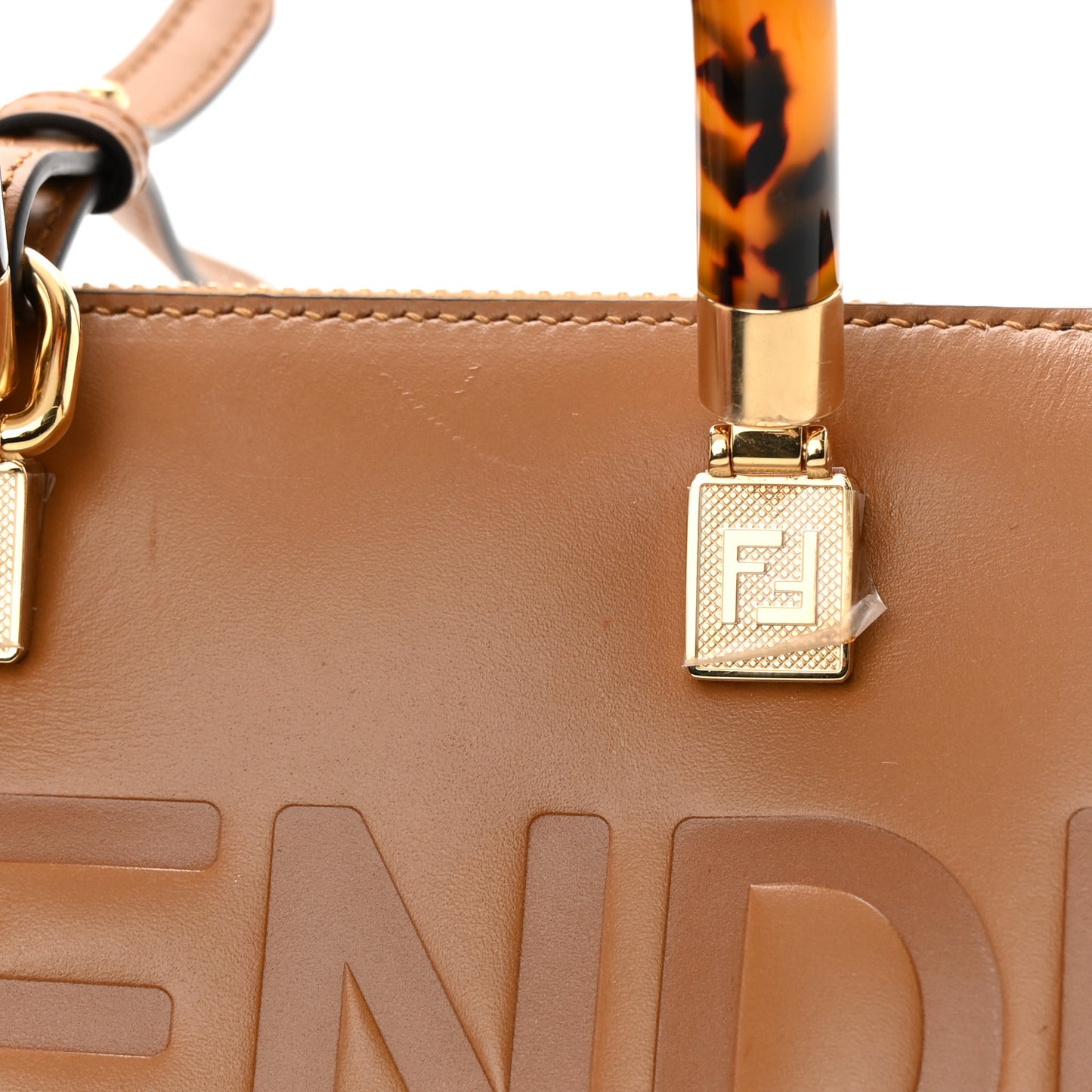 Vitello King Plexiglass Logo Embossed Mini By The Way Top Handle Boston Bag Caramello