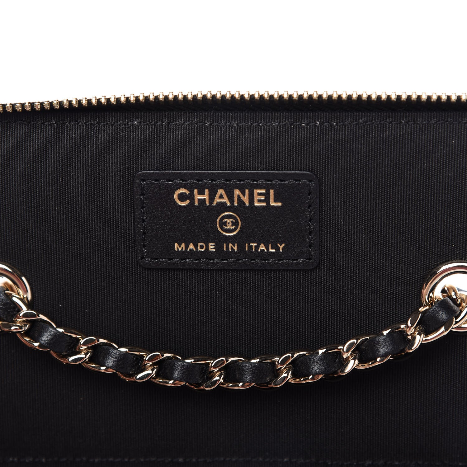 Chanel Raffia Jute Striped Small Vanity Case With Chain Black Beige 8 of 11