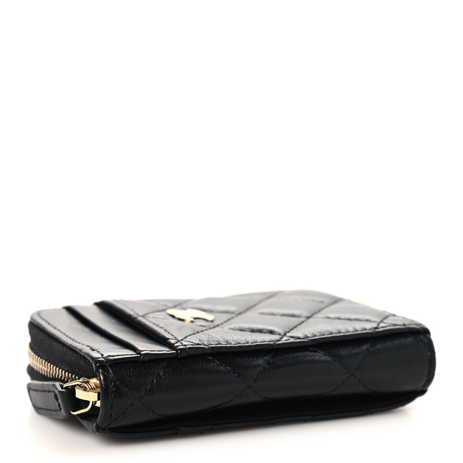 Chanel Caviar Quilted Zip Card Holder Black 4 of 8