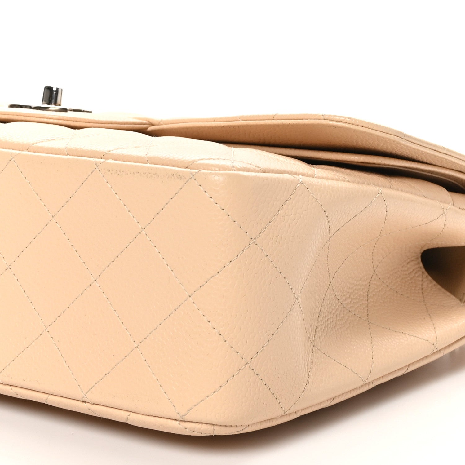 Chanel Caviar Quilted Jumbo Double Flap Beige 10 of 11