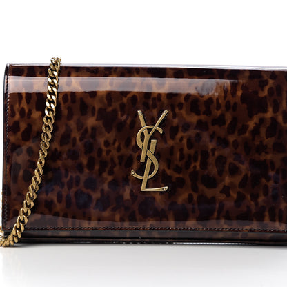 Saint Laurent Patent Monogram Chain Wallet Tortoiseshell 8 of 8