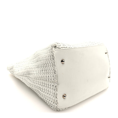 Christian Dior Lambskin Woven Dior Tote White 4 of 9