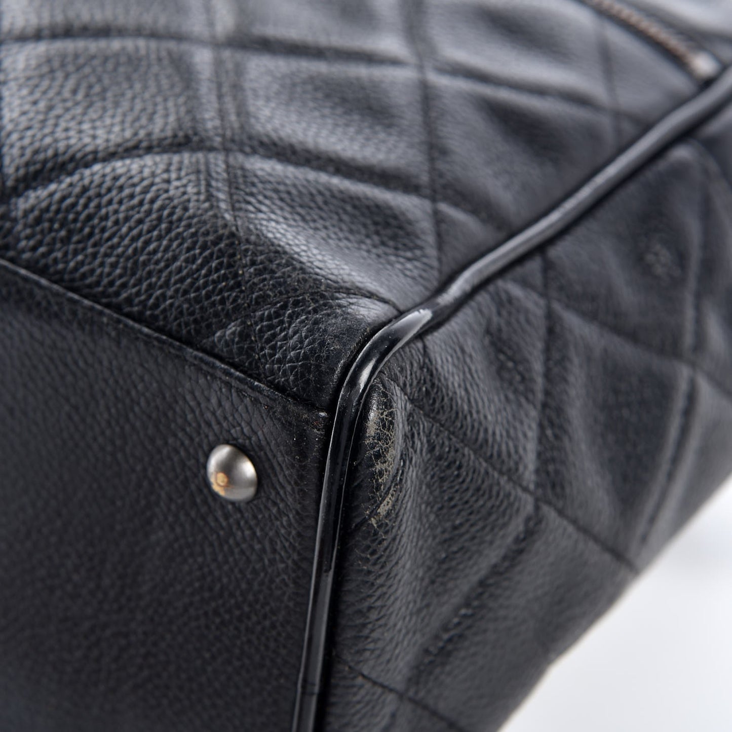 Caviar Patent Large Bowler Black