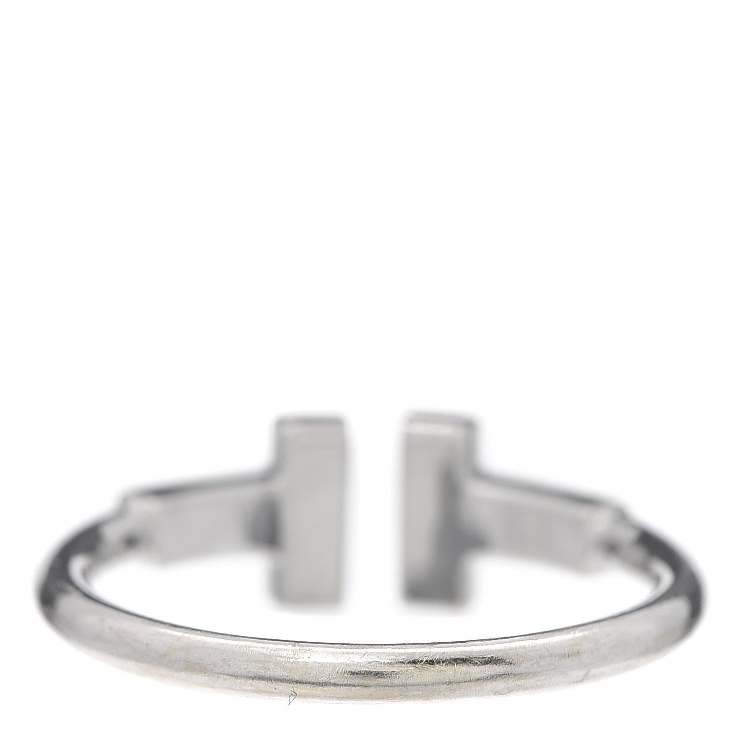 Tiffany 18K White Gold Diamond T Wire Ring 50 5.5 2 of 5
