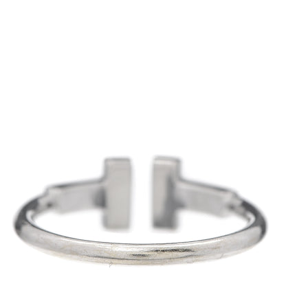 Tiffany 18K White Gold Diamond T Wire Ring 50 5.5 2 of 5