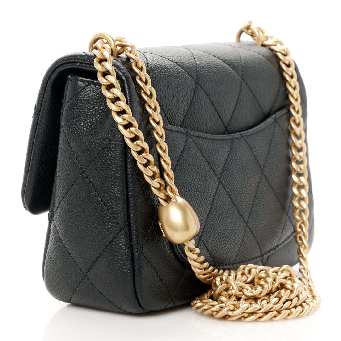 Caviar Quilted Mini Sweetheart Flap Black