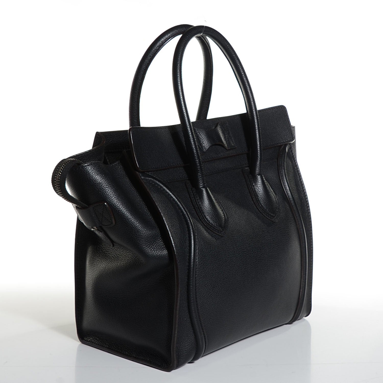 Celine Drummed Calfskin Mini Luggage Black 3 of 8