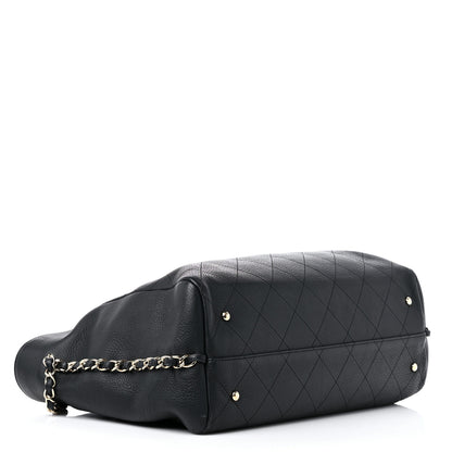 Chanel Bullskin Stitched Large Shopping Bag Black 4 of 18