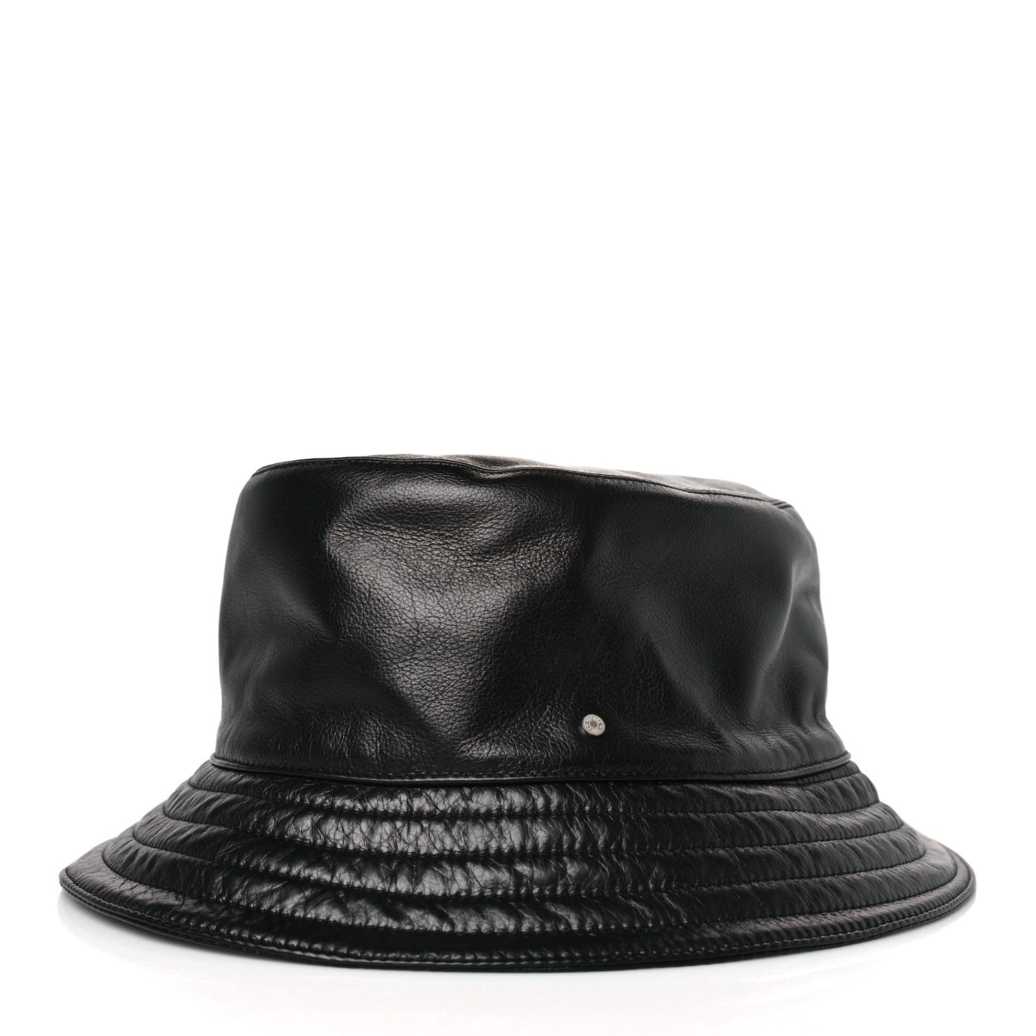 Hermes Newton Calfskin Fred Bucket Hat 59 Black 1 of 7