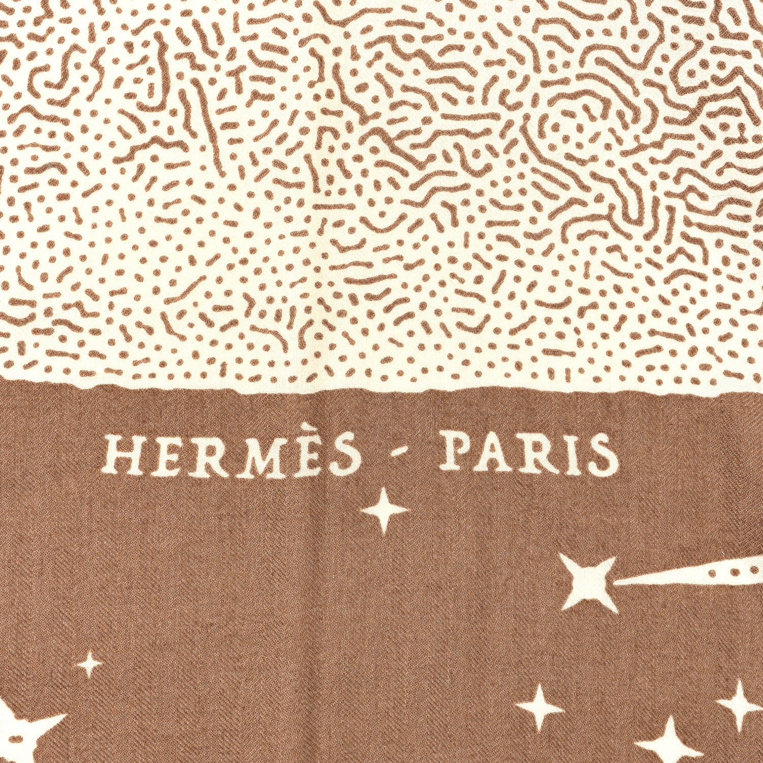 Hermes Silk Cashmere Clair De Lune Shawl 140 Camel White 2 of 3