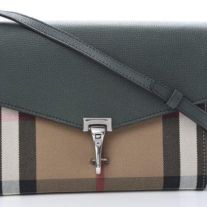 Burberry Derby Calfskin House Check Small Macken Crossbody Bag Dark Bottle Green 9 of 11