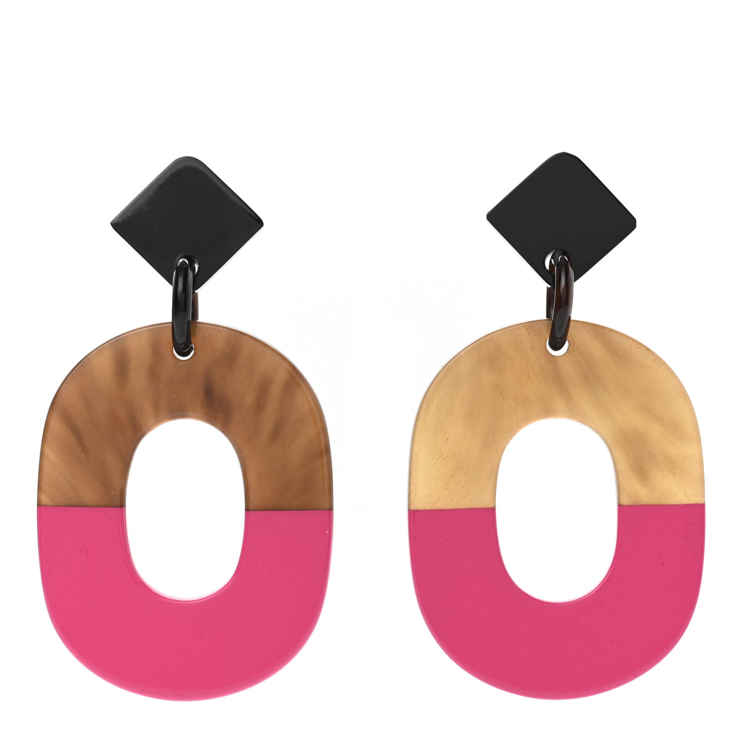 Hermes Buffalo Horn Isthme Earrings Fuchsia 1 of 6