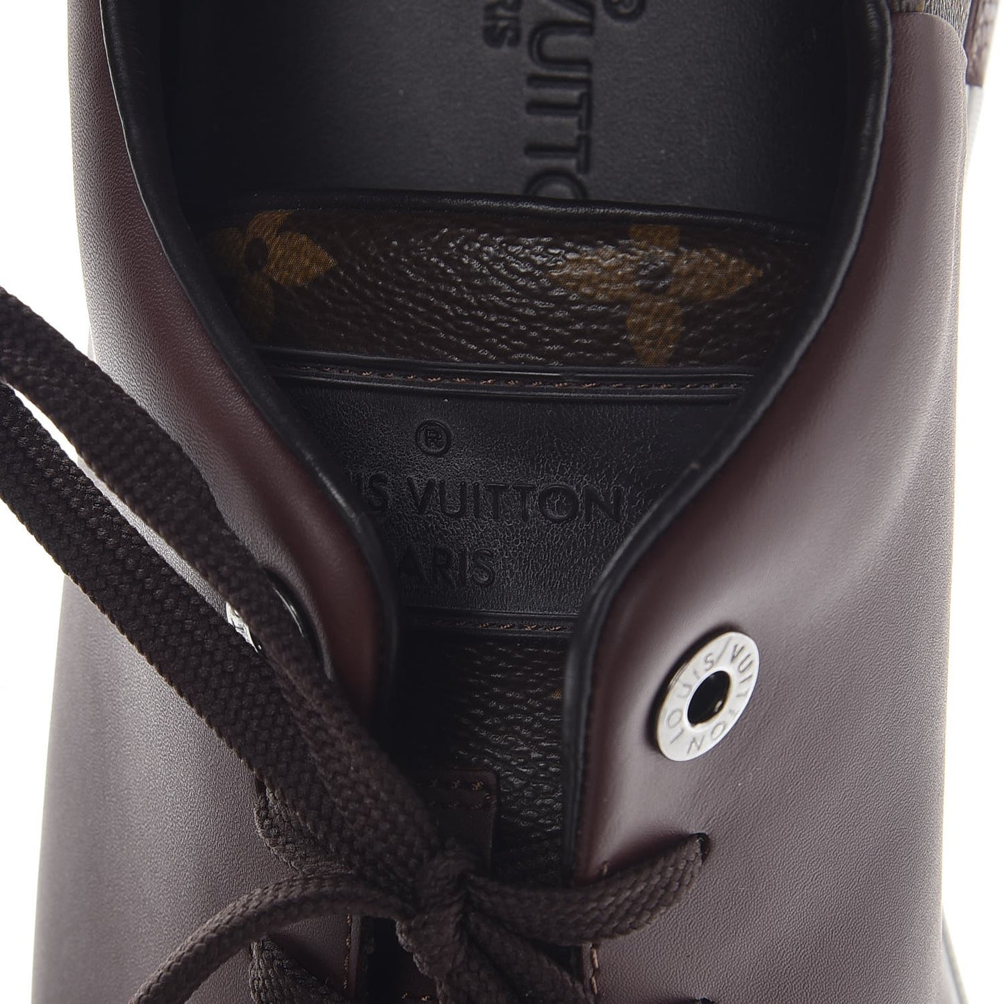 Calfskin Monogram Line Up Sneaker 13 Acajou