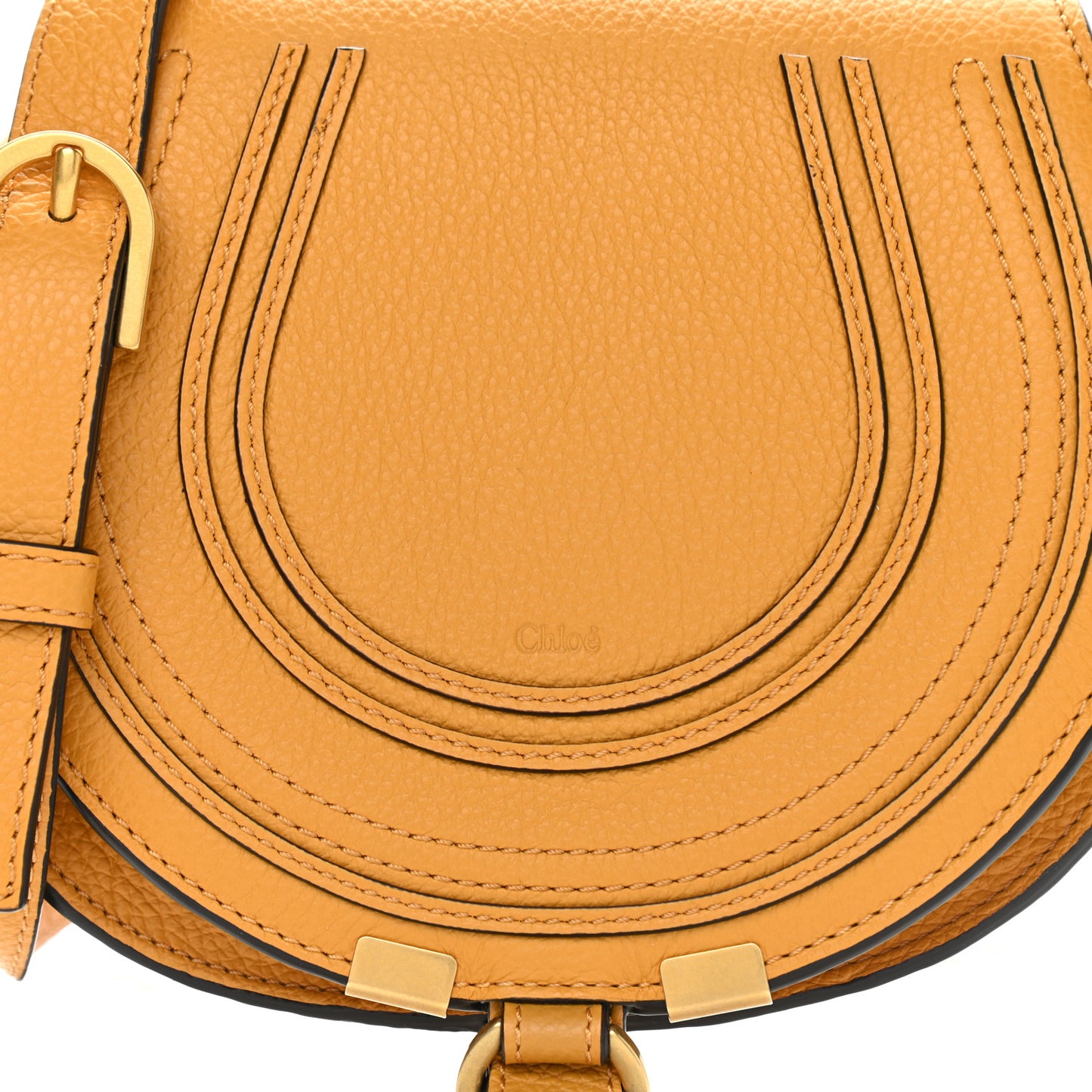 Calfskin Mini Marcie Round Crossbody Sunflower