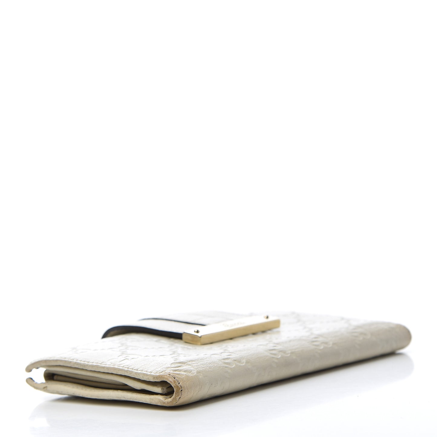 Guccissima Ladies Web Long Wallet Off White