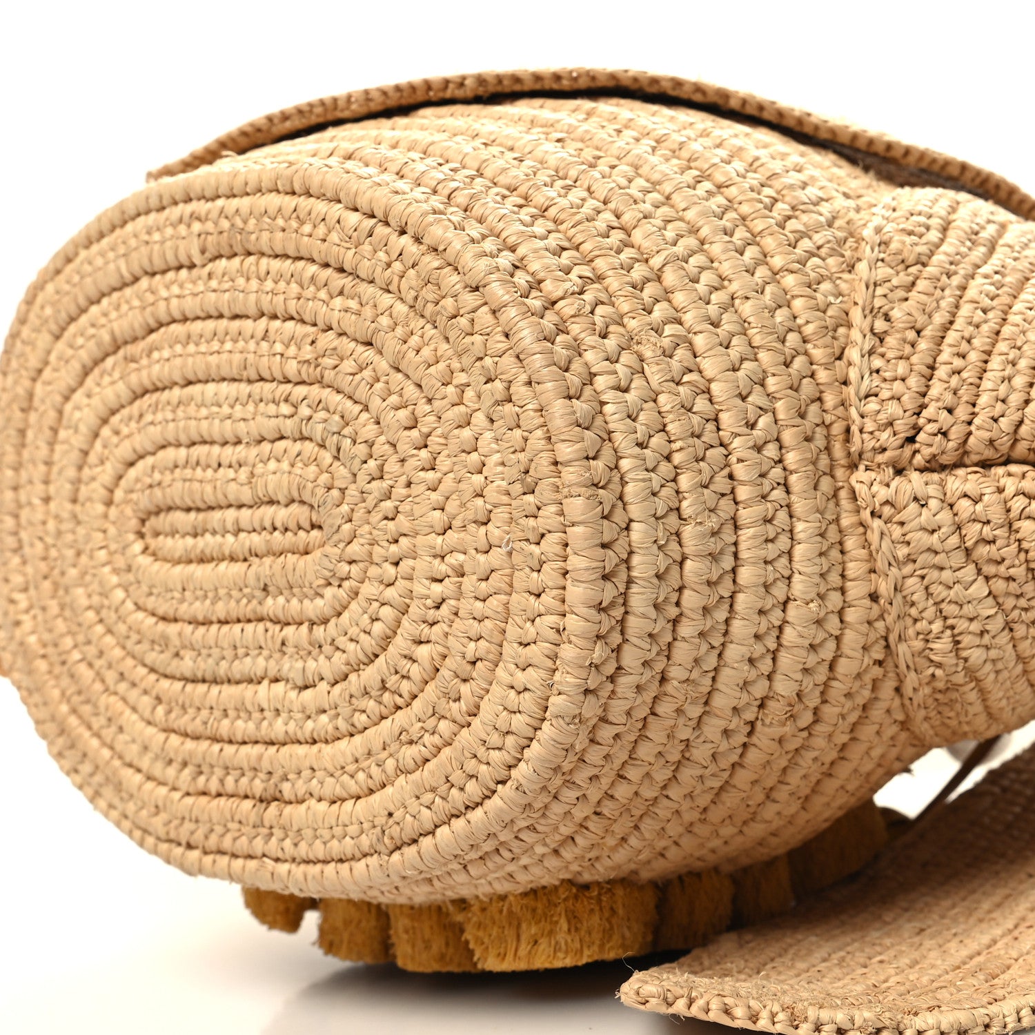 Loewe Raffia Calfskin Bunny Basket Bucket Bag Natural 9 of 10