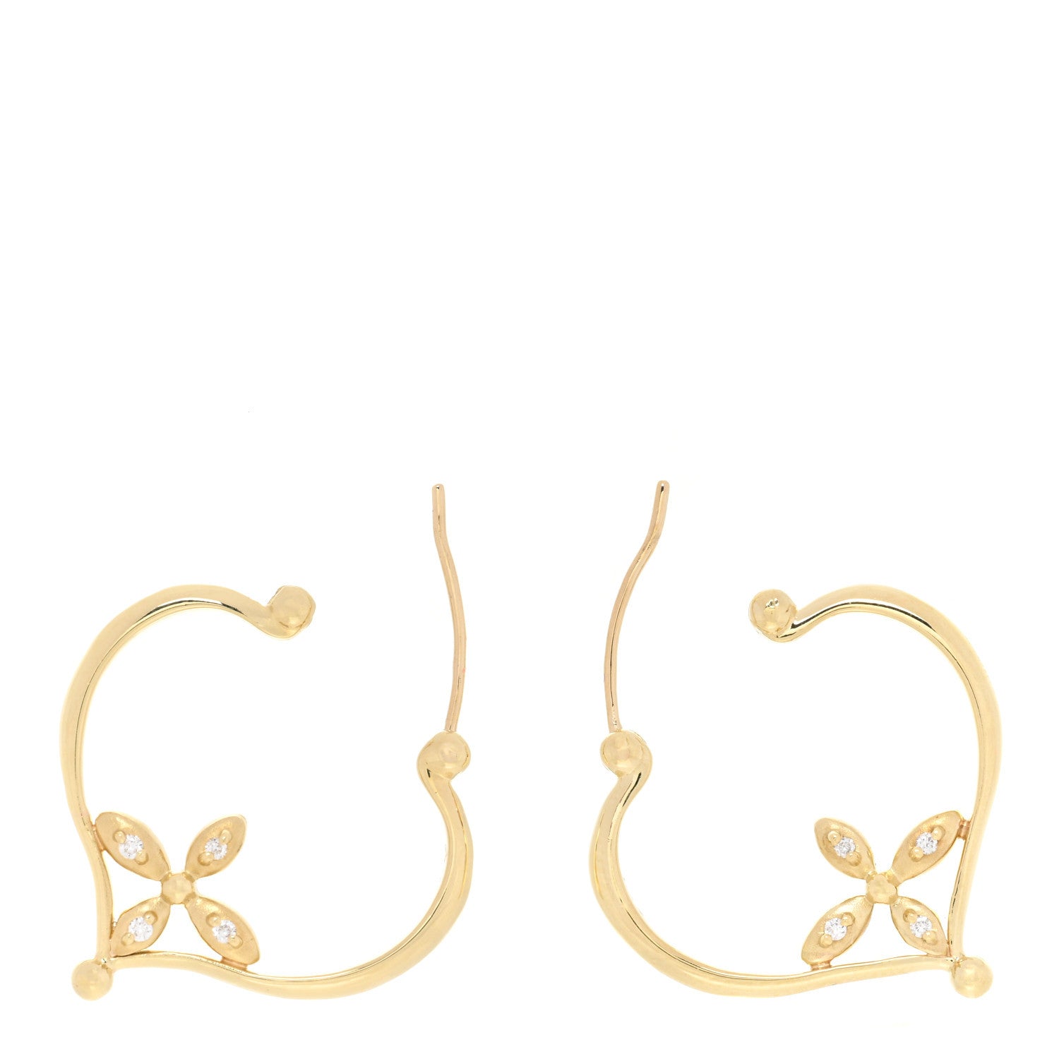 Temple St. Clair 18K Yellow Gold Diamond Heart Hoop Earrings 3 of 4