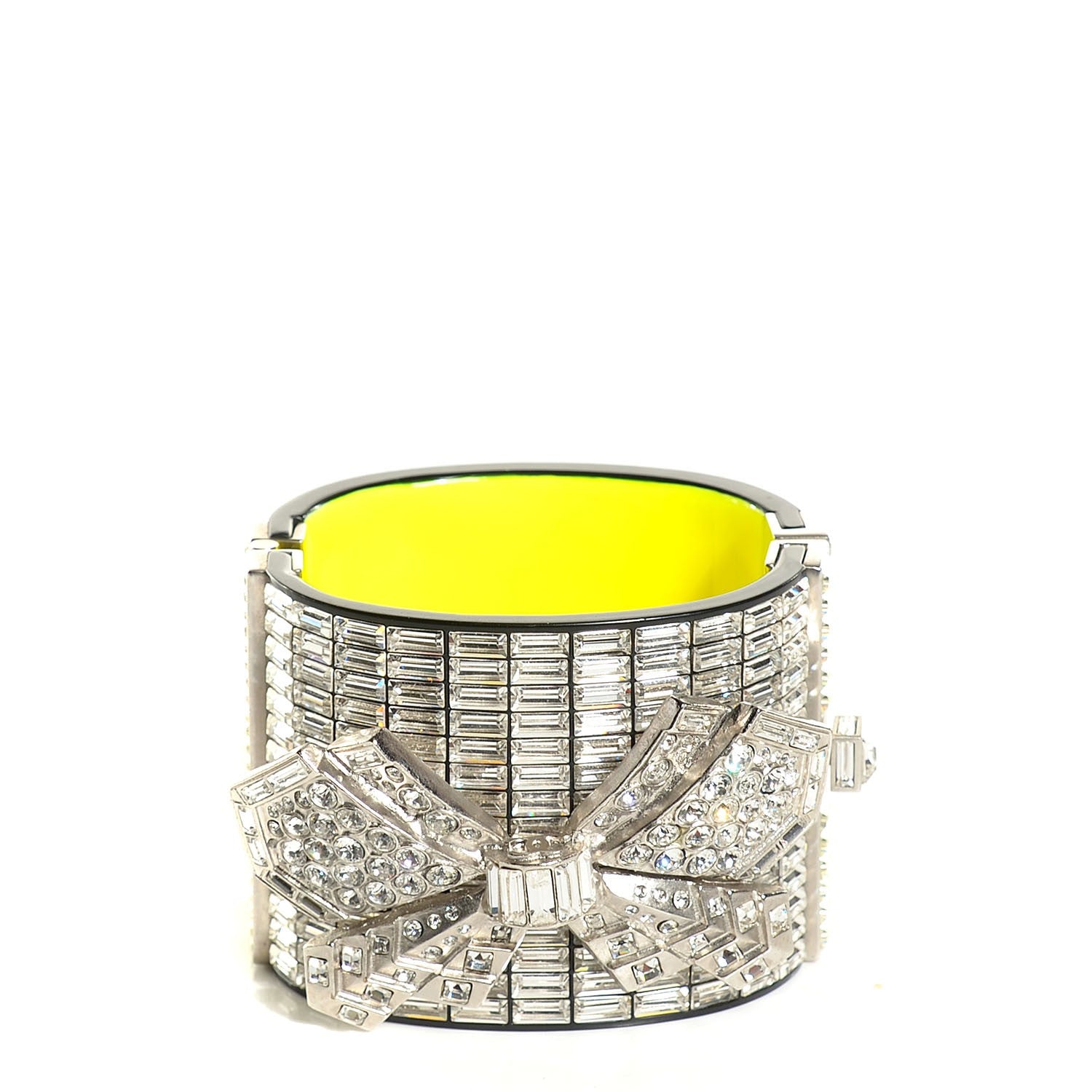 Chanel Crystal Baguette Arty Bow Cuff 1 of 5