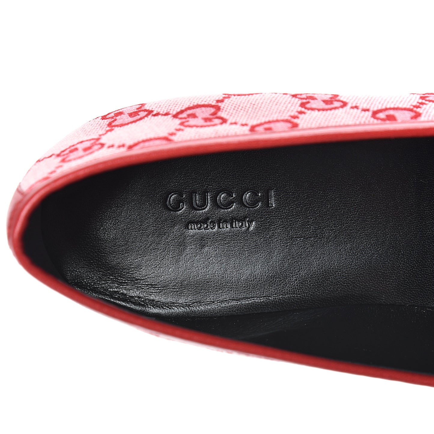 Canvas GG Monogram Horsebit Womens Jordaan Loafers 39 Gardenia Hibiscus Red