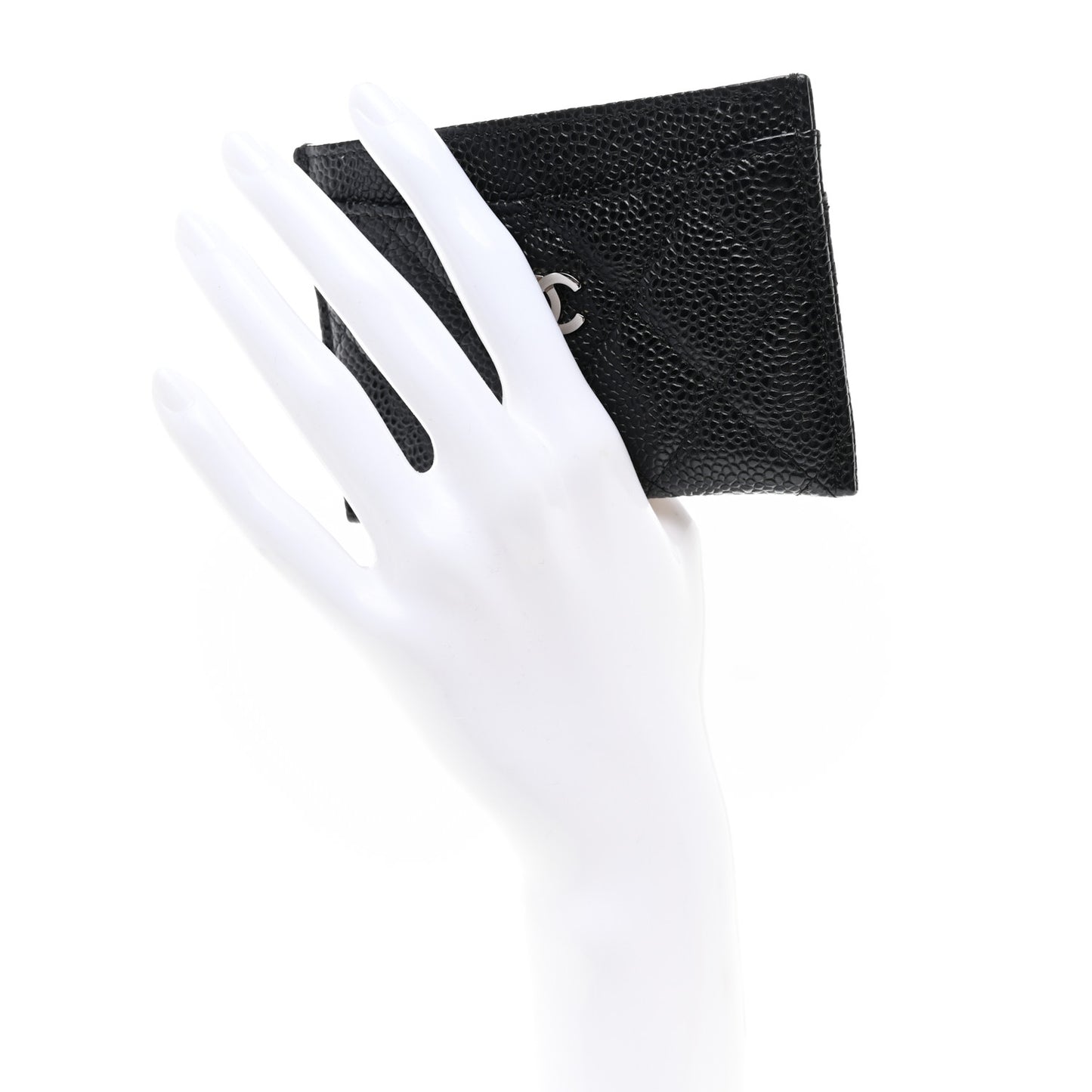 Caviar Quilted Card Holder Black