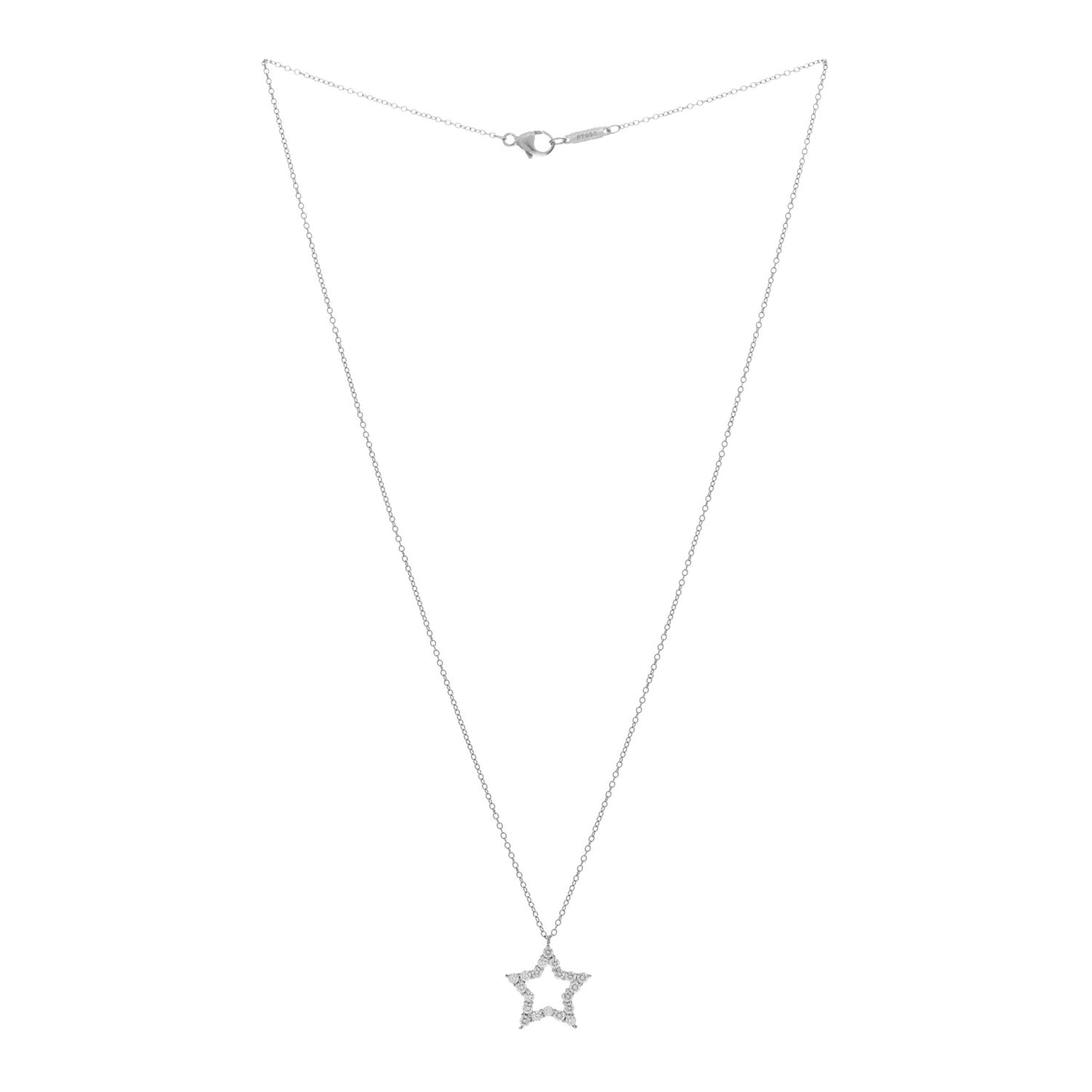 Platinum Diamond Star Pendant Necklace