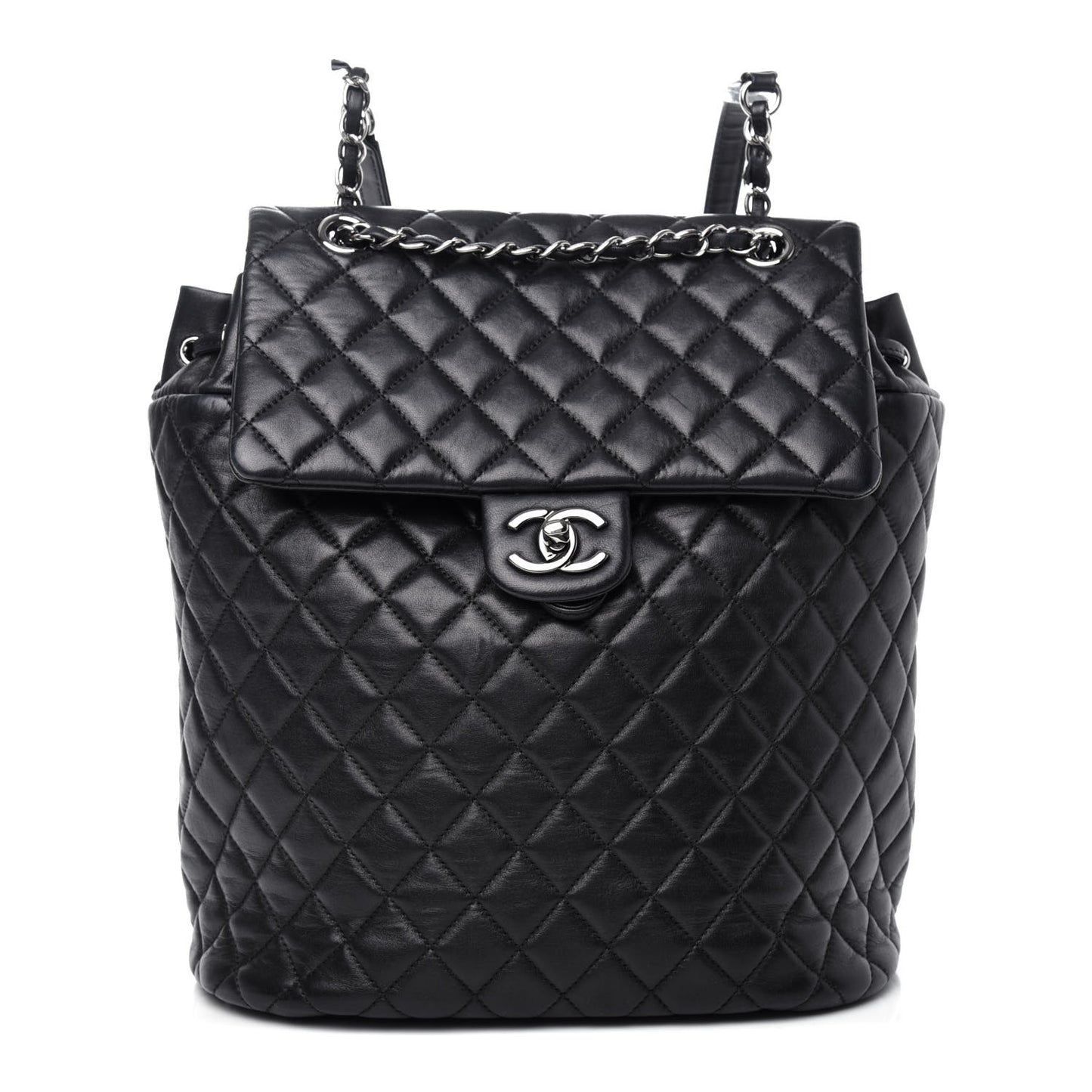 Lambskin Quilted Large Urban Spirit Backpack Black