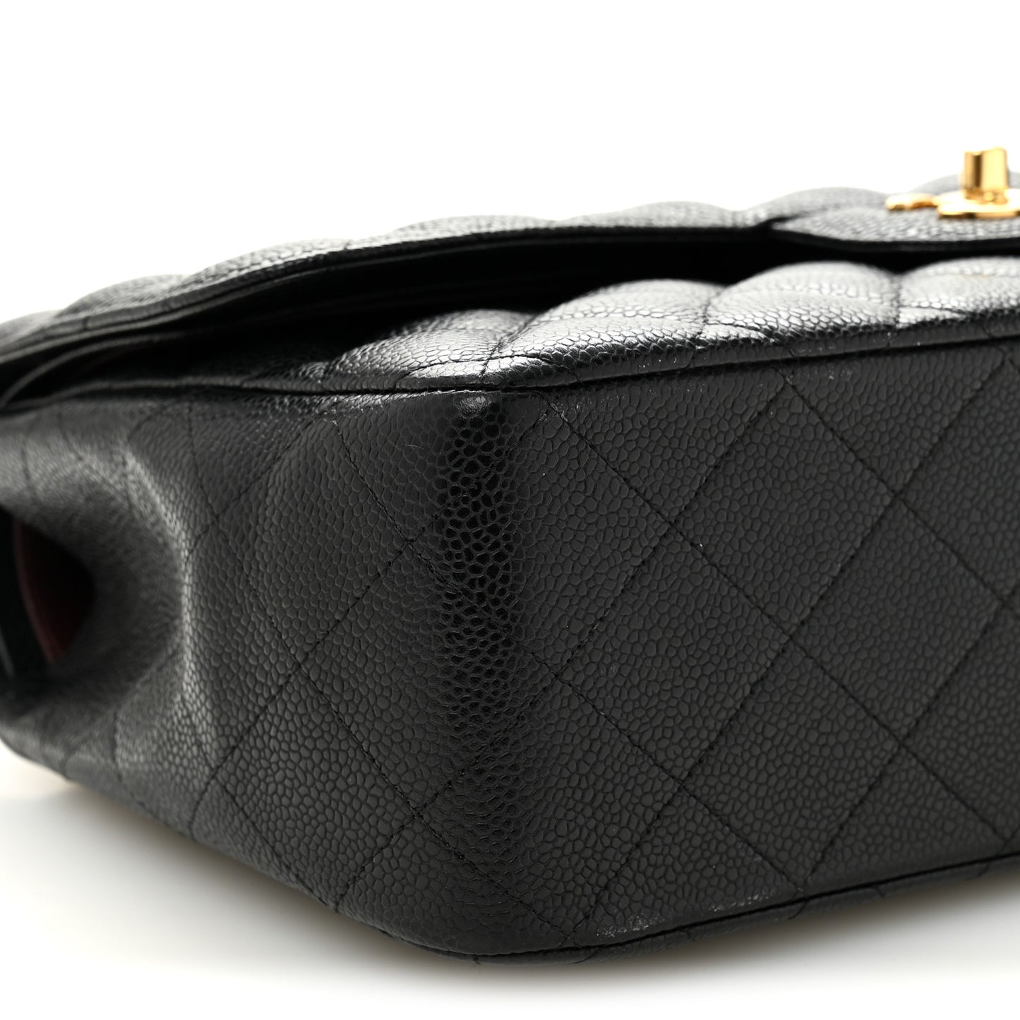 Caviar Quilted Jumbo Double Flap Black