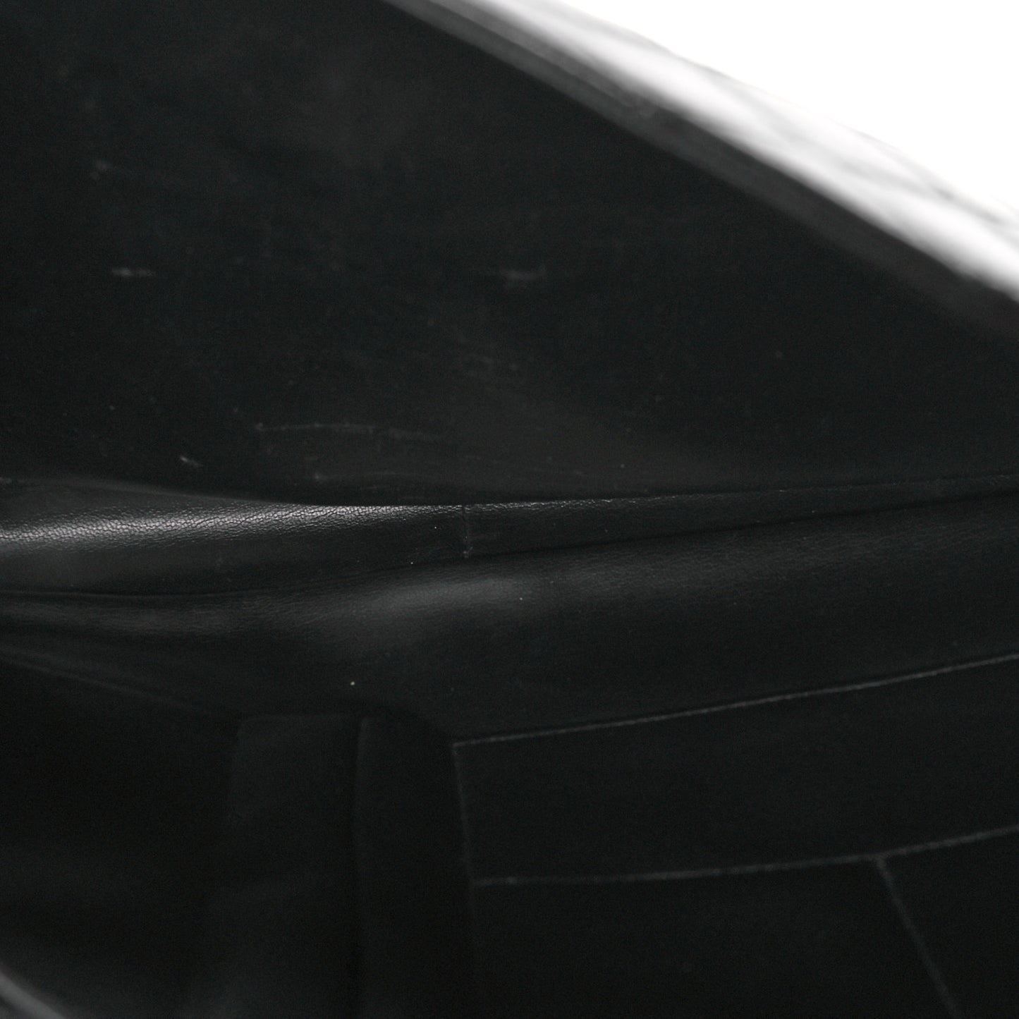 Lambskin Stitched Briefcase Bag Black