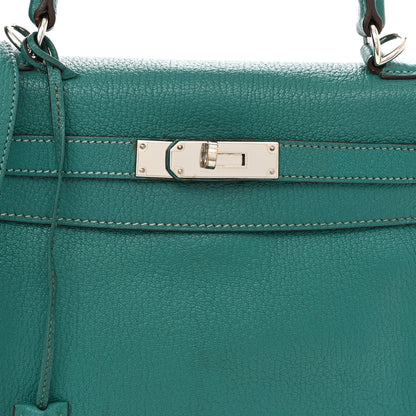 Hermes Chevre De Coromandel Kelly Retourne 28 Bleu Paon 8 of 20