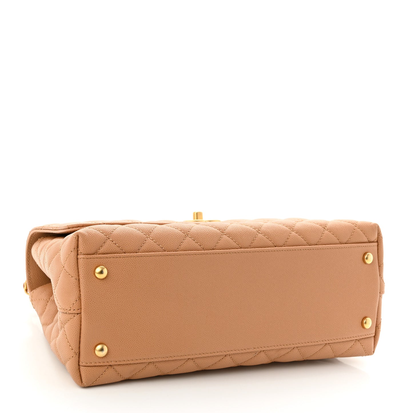 Caviar Quilted Small Coco Chain Handle Flap Brown