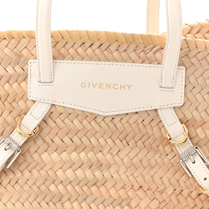 Givenchy Raffia Woven Calfskin Voyou Basket Bag White 8 of 10