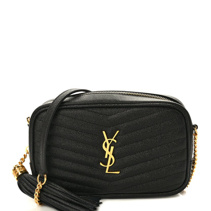 Saint Laurent Grain De Poudre Matelasse Monogram Mini Lou Camera Bag Black 1 of 9