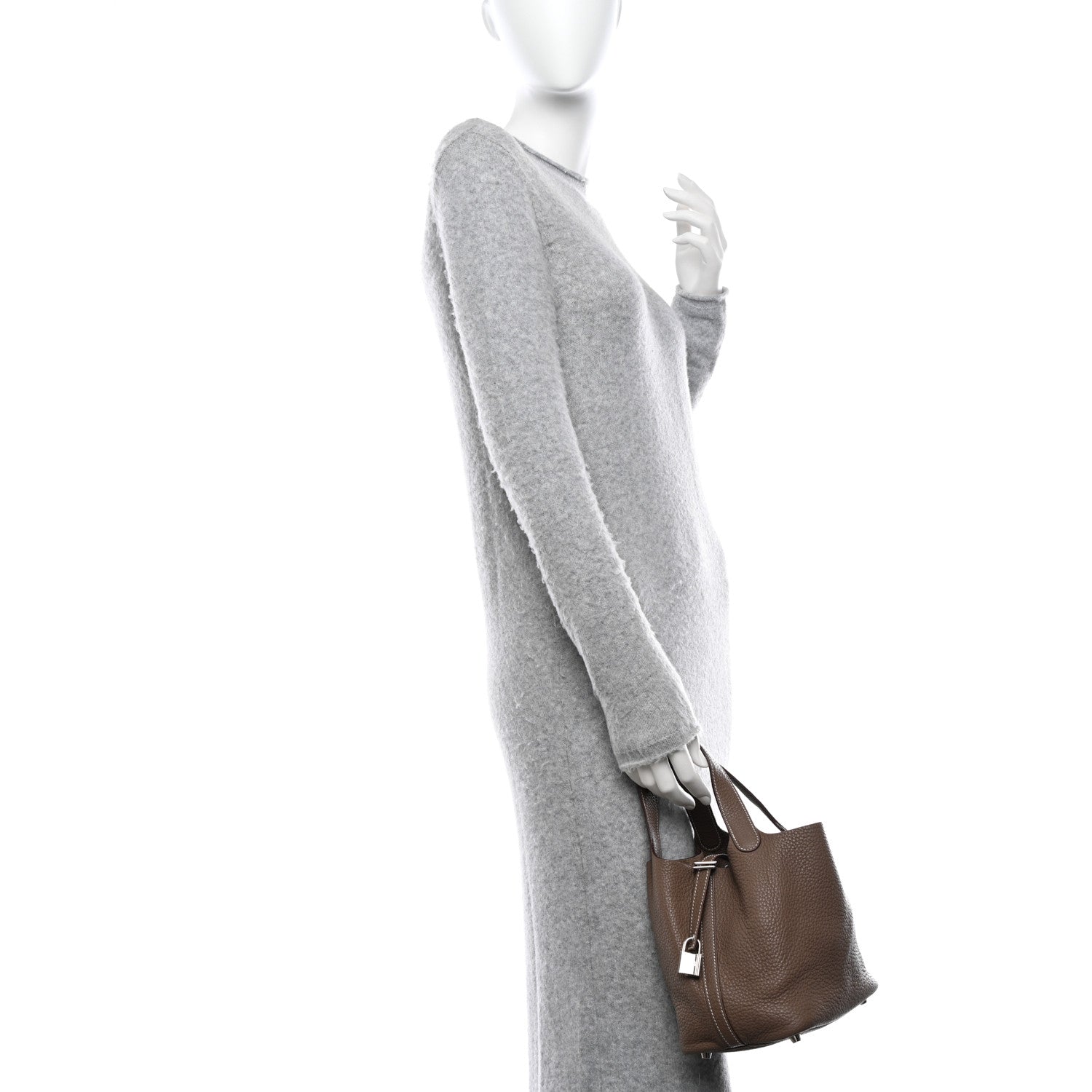 Hermes Taurillon Clemence Picotin Lock 18 PM Etoupe 2 of 13