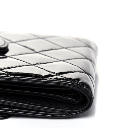 Chanel Patent Quilted Brilliant French Flap Wallet Black 14 of 17