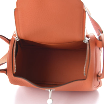 Hermes Taurillon Clemence Mini Lindy 20 Feu 5 of 10
