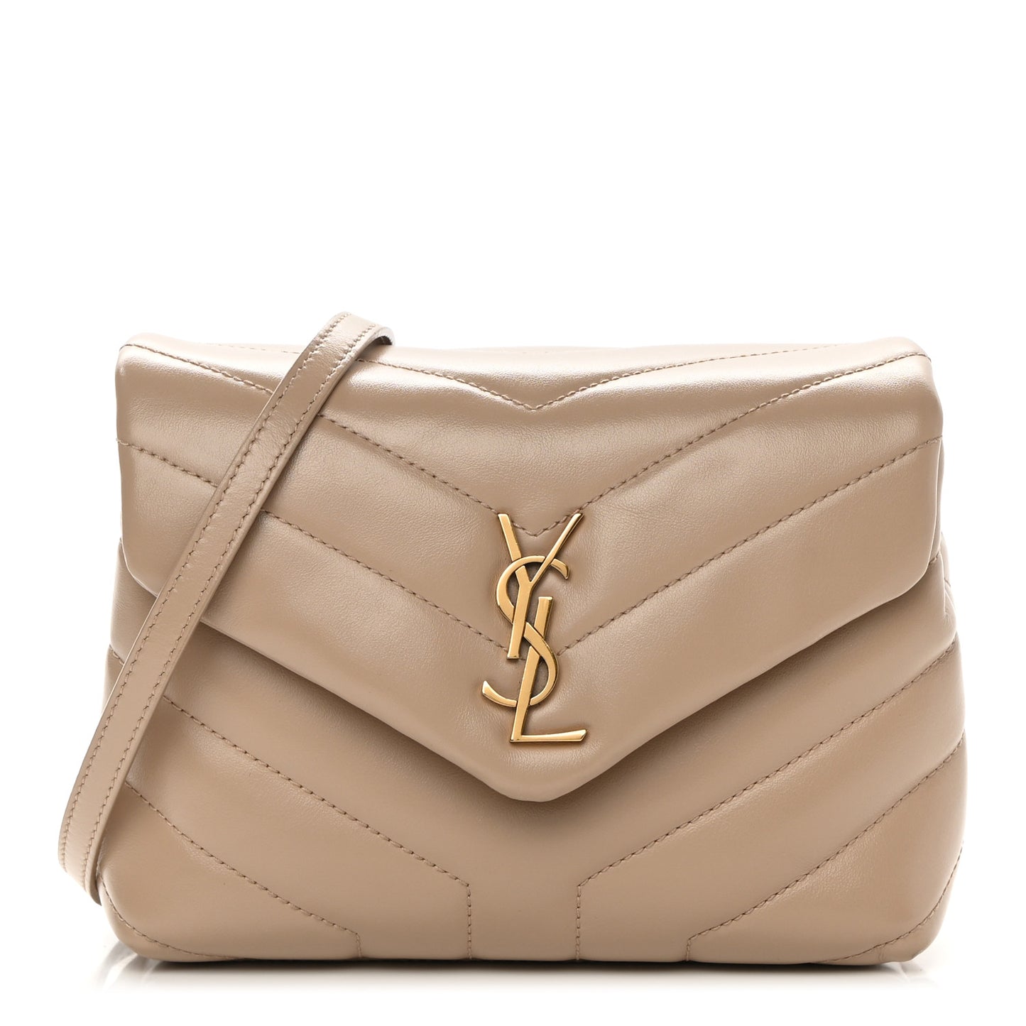 Calfskin Y Quilted Monogram Toy Loulou Crossbody Bag Latte