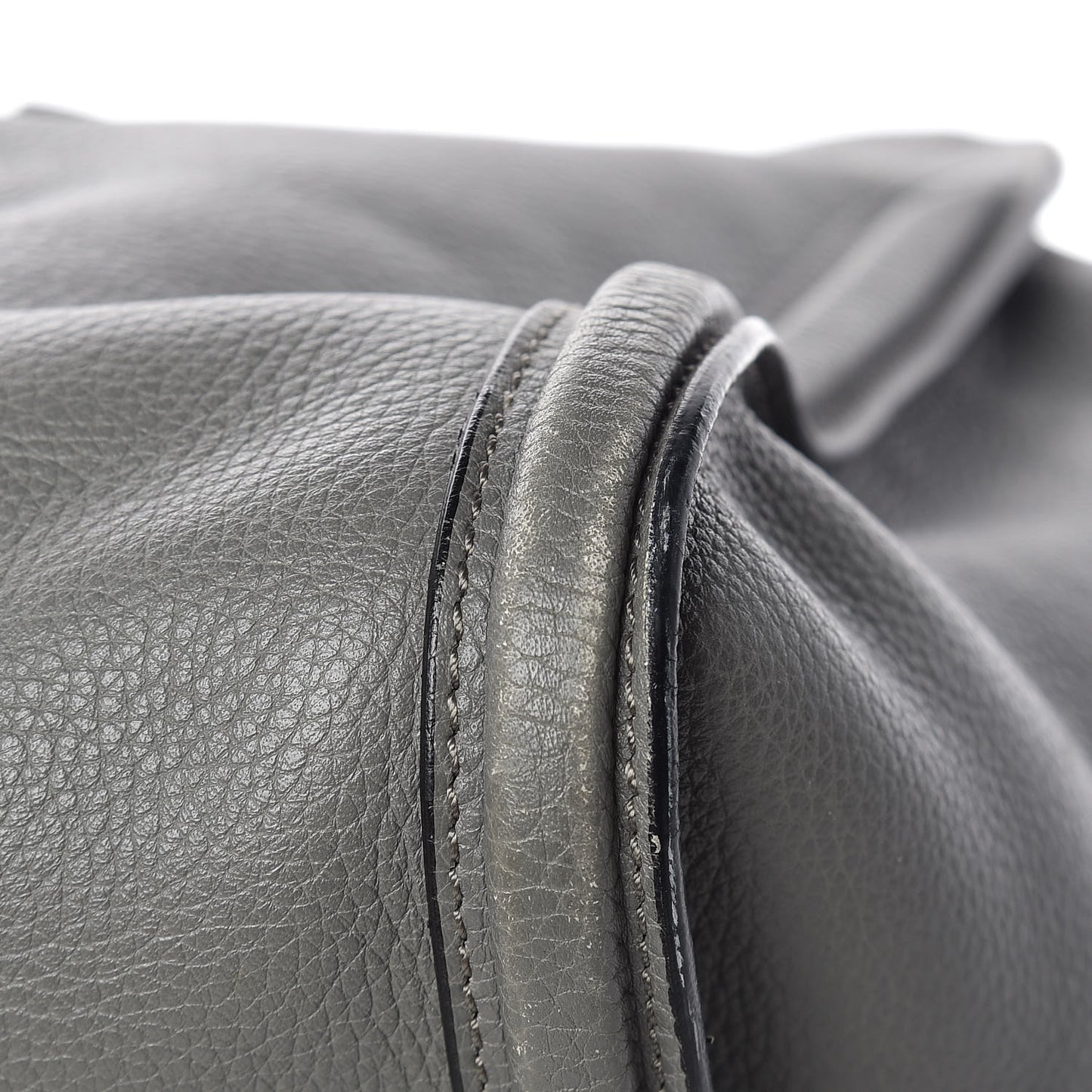 Pebbled Calfskin Large Skull Padlock Zip Around Tote Dark Grey