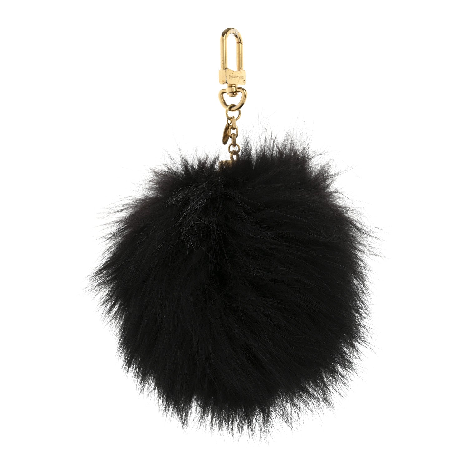 Louis Vuitton Mink Fur Fluffy Bag Charm Black 1 of 4