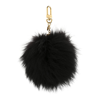 Louis Vuitton Mink Fur Fluffy Bag Charm Black 1 of 4