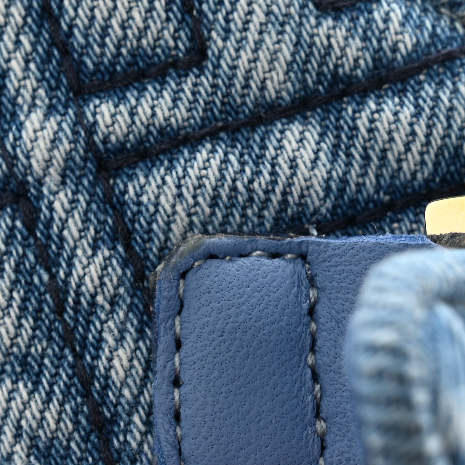 Fendi Denim Jacquard FF Womens Fendi Feel Buckled Mules 36.5 Blue 9 of 10