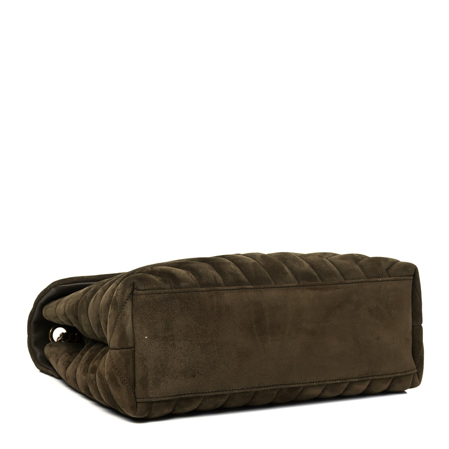 Suede Y Quilted Monogram Medium Loulou Chain Satchel Olive