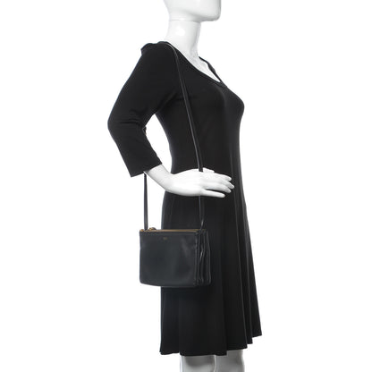 Celine Lambskin Small Trio Crossbody Bag Black 2 of 9